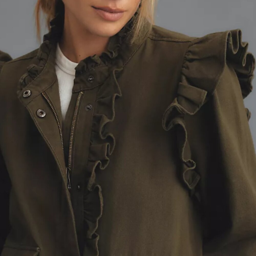 Brand New DOLAN Ruffled Utility Jacket - Picture 10 of 13
